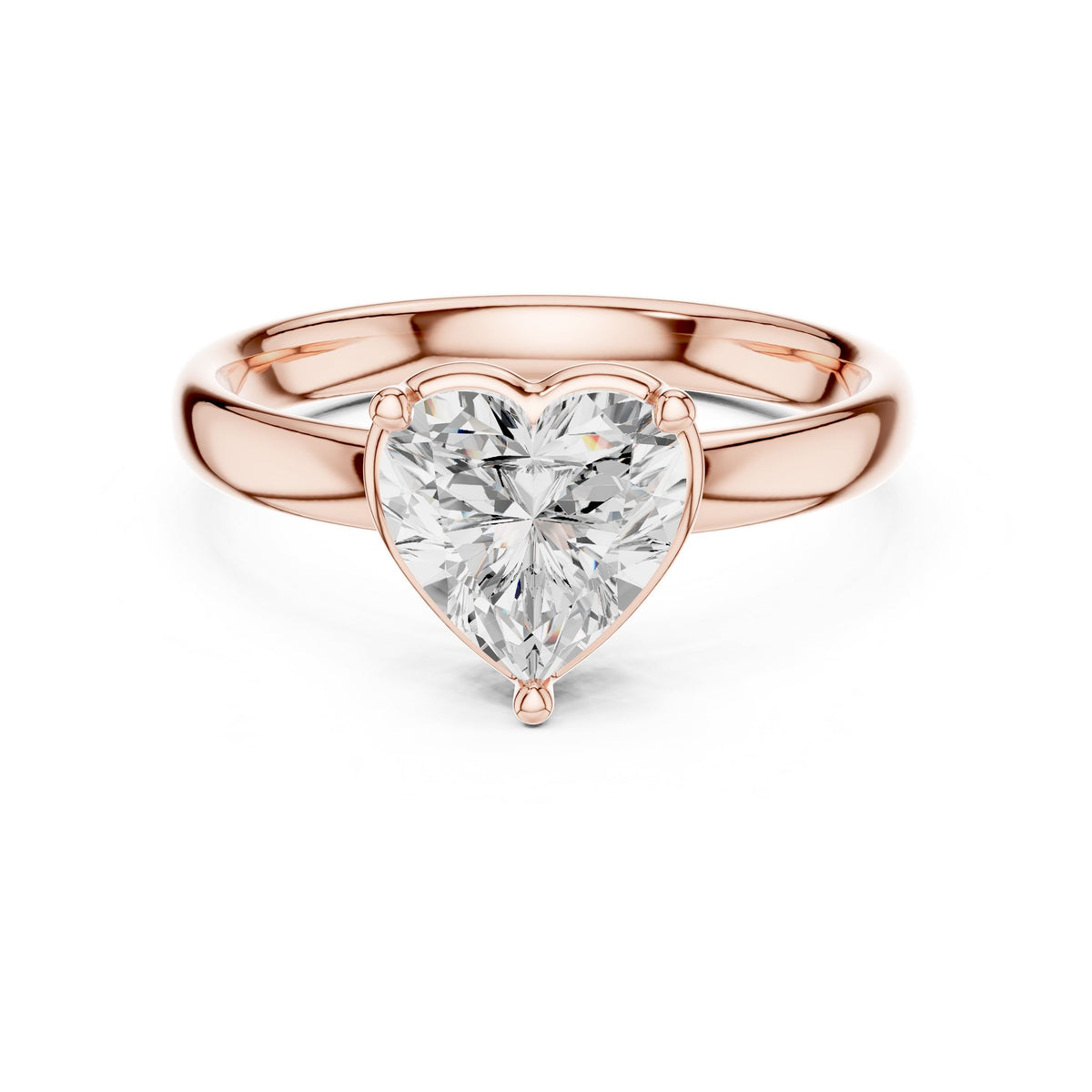 Heart Solitaire Lab Grown Diamond Engagement Ring