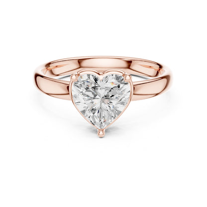 Heart Solitaire Lab Grown Diamond Engagement Ring