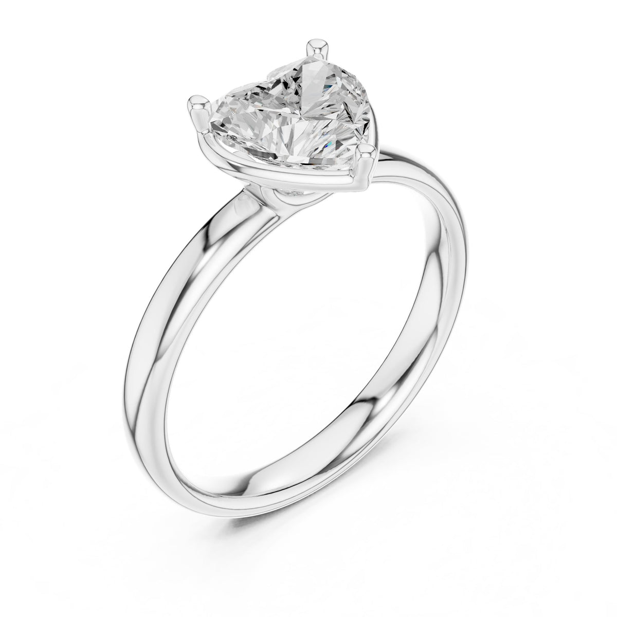 Heart Solitaire Lab Grown Diamond Engagement Ring