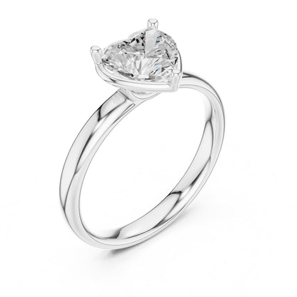 Heart Solitaire Lab Grown Diamond Engagement Ring