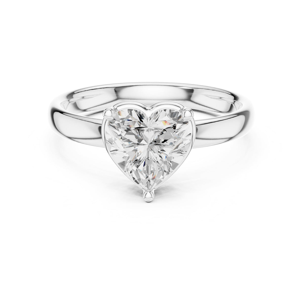 Heart Solitaire Lab Grown Diamond Engagement Ring