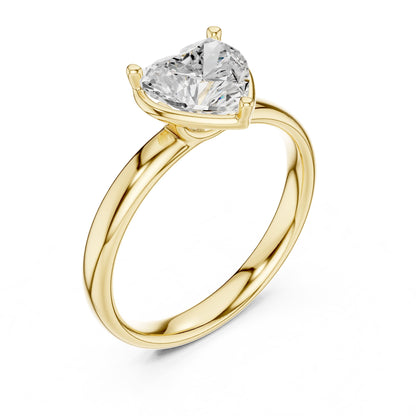 Heart Solitaire Lab Grown Diamond Engagement Ring
