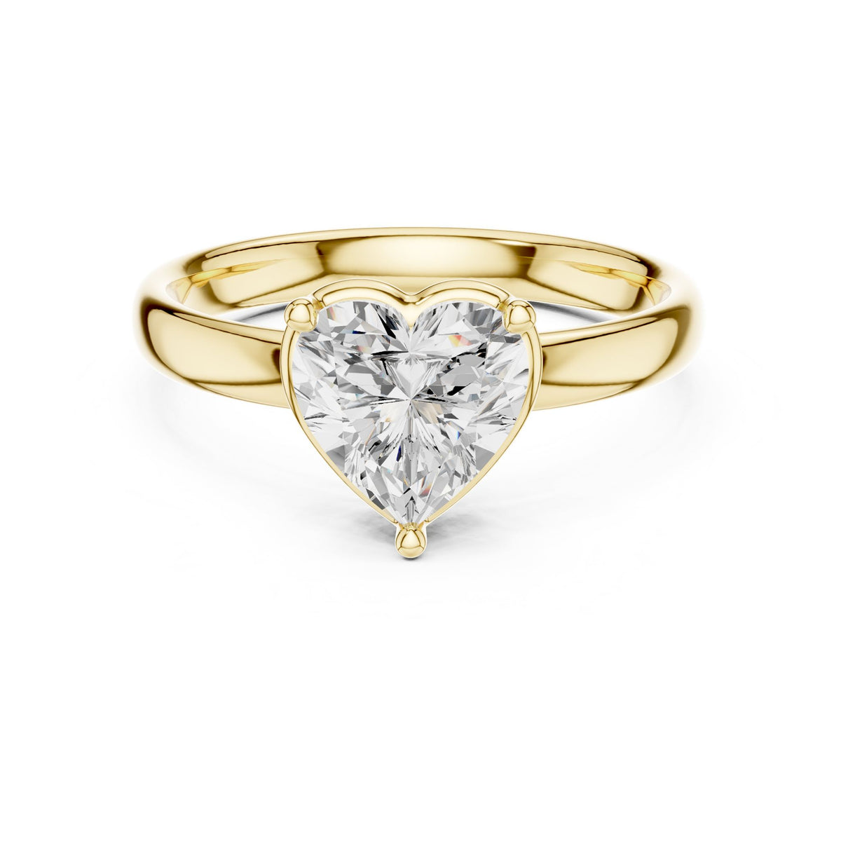 Heart Solitaire Lab Grown Diamond Engagement Ring
