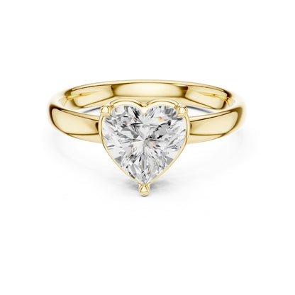 Heart Solitaire Lab Grown Diamond Engagement Ring
