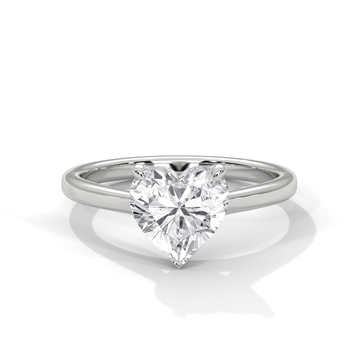 Heart Solitaire Lab Grown Diamond Engagement Ring