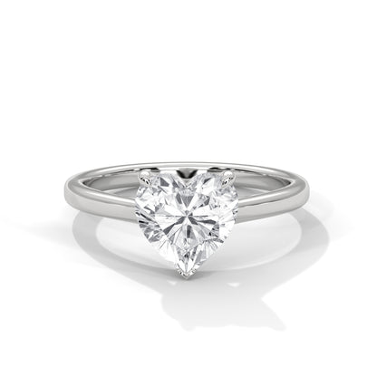 Heart Solitaire Lab Grown Diamond Engagement Ring