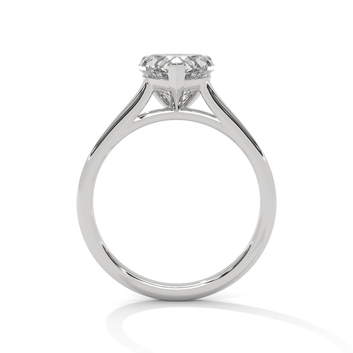 Heart Solitaire Lab Grown Diamond Engagement Ring