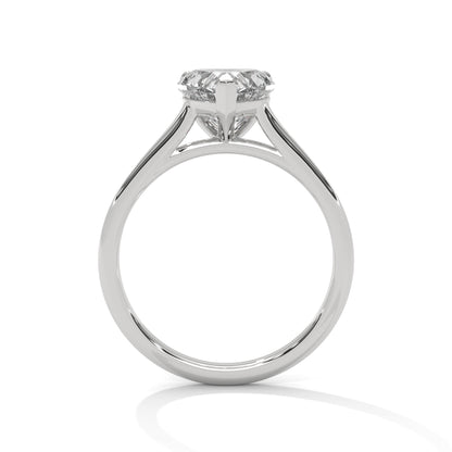 Heart Solitaire Lab Grown Diamond Engagement Ring