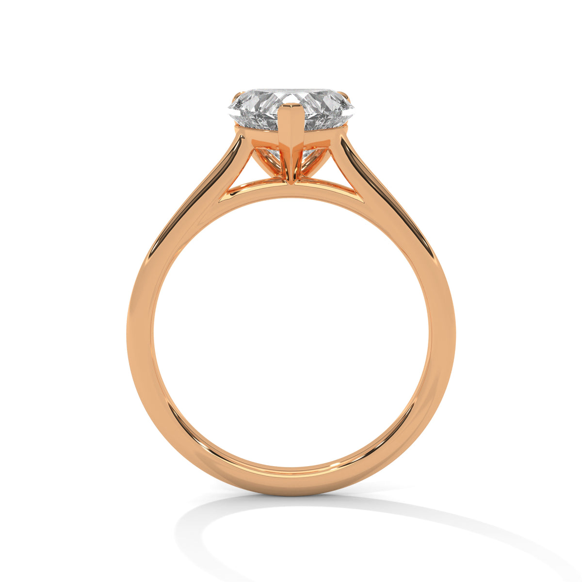 Heart Solitaire Lab Grown Diamond Engagement Ring