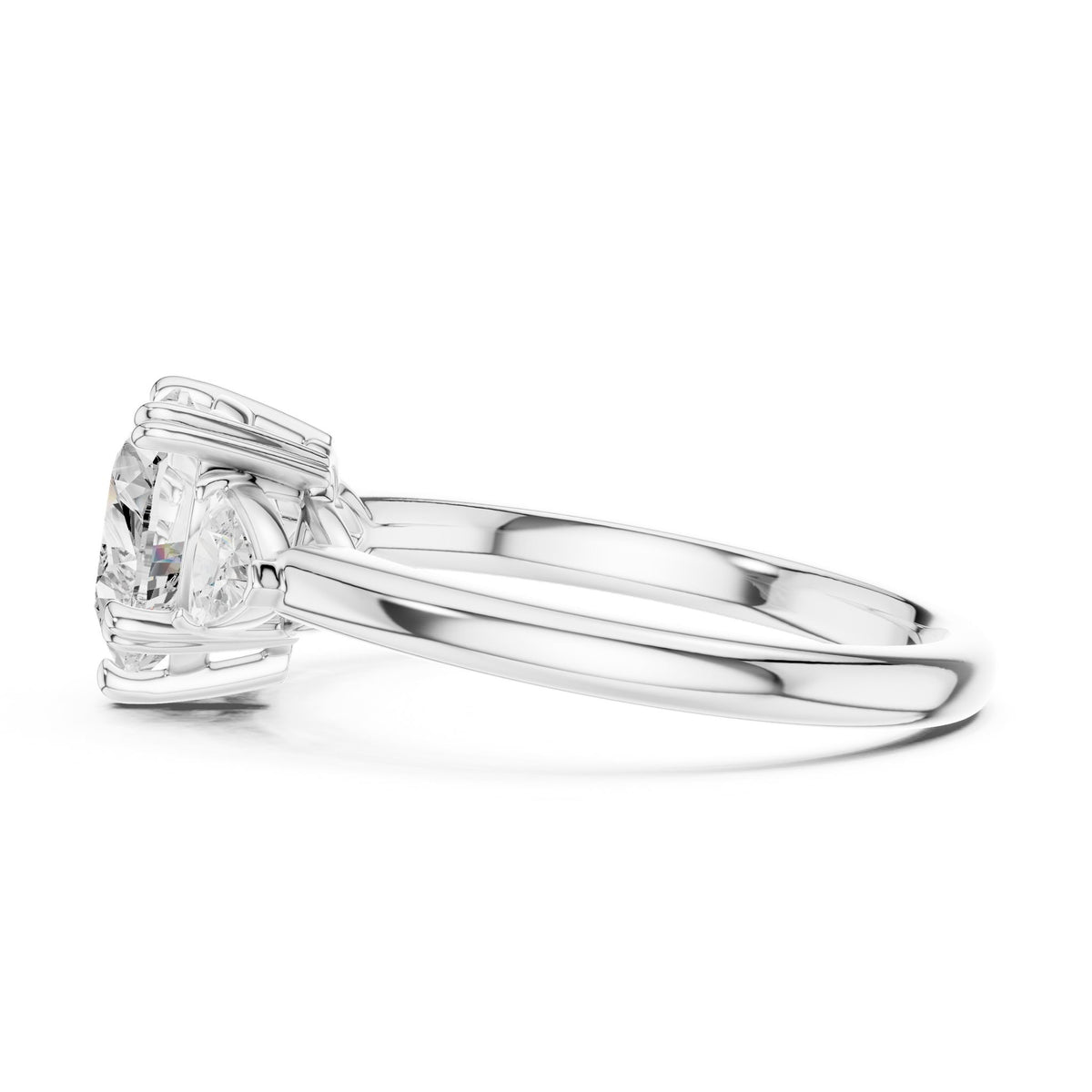 Heart Three Stone Lab Grown Diamond Engagement Ring