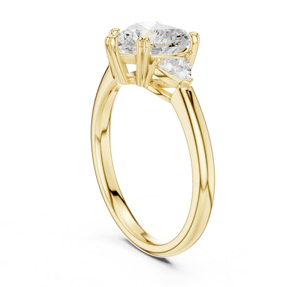 Heart Three Stone Lab Grown Diamond Engagement Ring