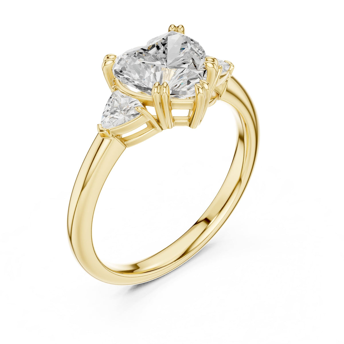 Heart Three Stone Lab Grown Diamond Engagement Ring