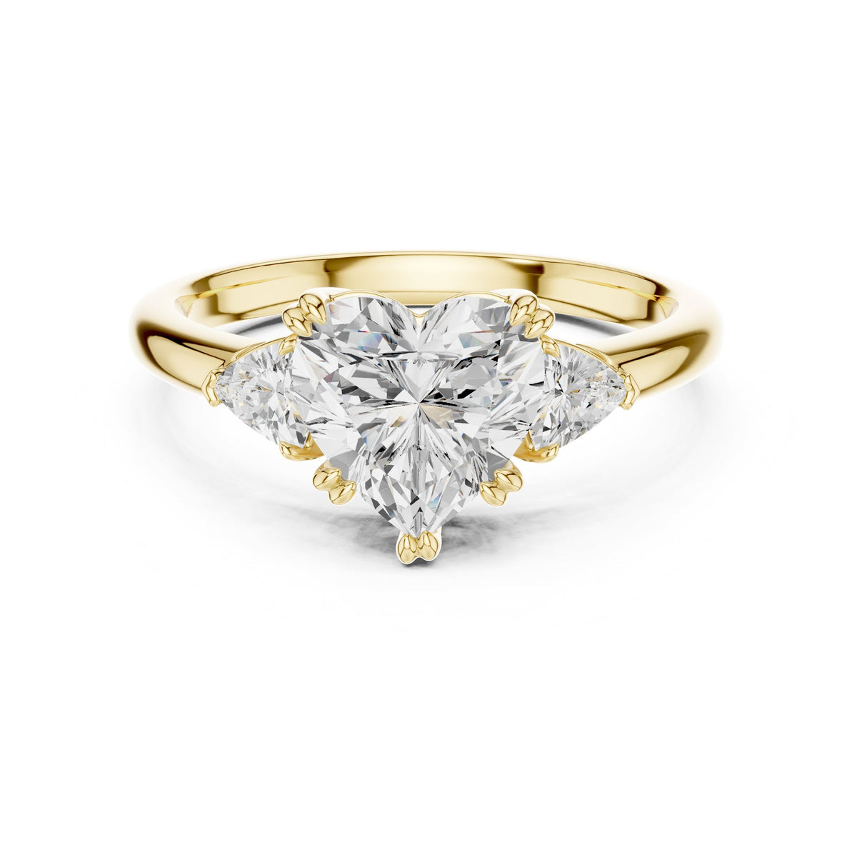 Heart Three Stone Lab Grown Diamond Engagement Ring