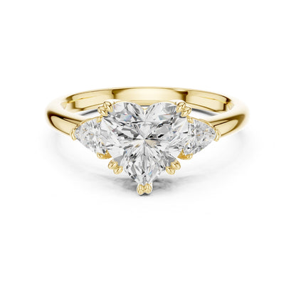 Heart Three Stone Lab Grown Diamond Engagement Ring