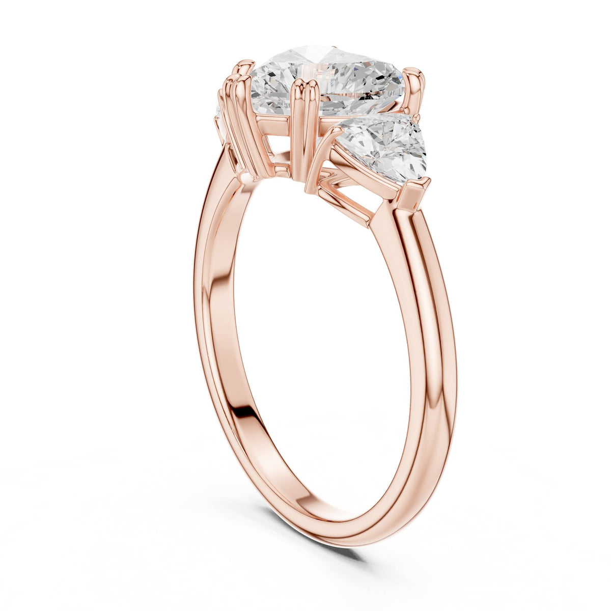 Heart Three Stone Lab Grown Diamond Engagement Ring