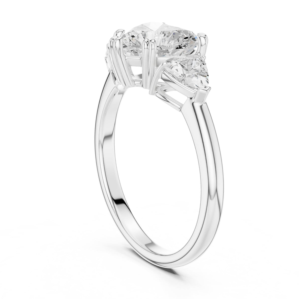 Heart Three Stone Lab Grown Diamond Engagement Ring