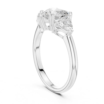 Heart Three Stone Lab Grown Diamond Engagement Ring