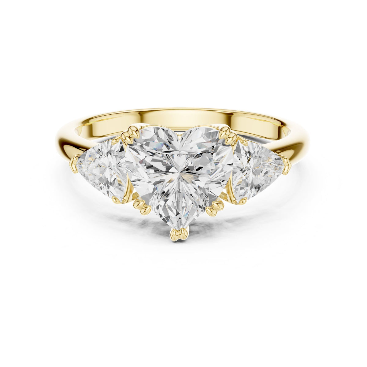 Heart Three Stone Lab Grown Diamond Engagement Ring