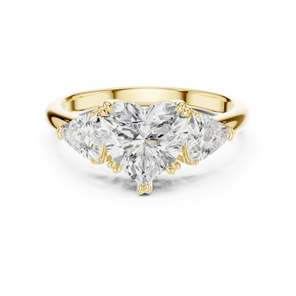Heart Three Stone Lab Grown Diamond Engagement Ring