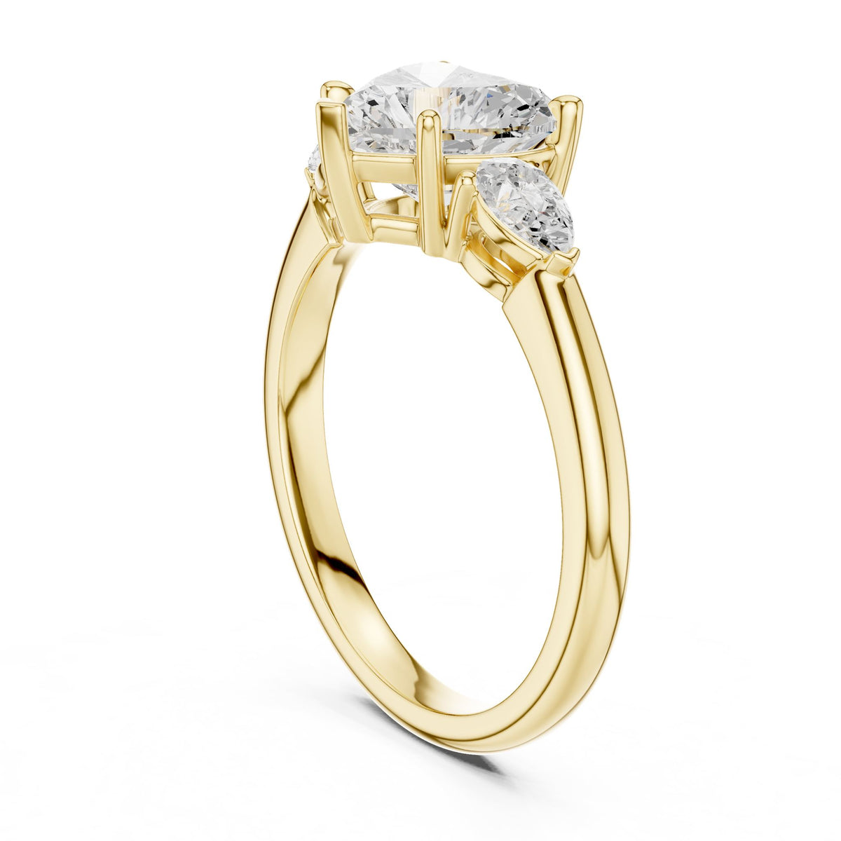 Heart Three Stone Lab Grown Diamond Engagement Ring