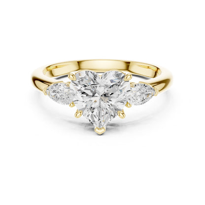 Heart Three Stone Lab Grown Diamond Engagement Ring