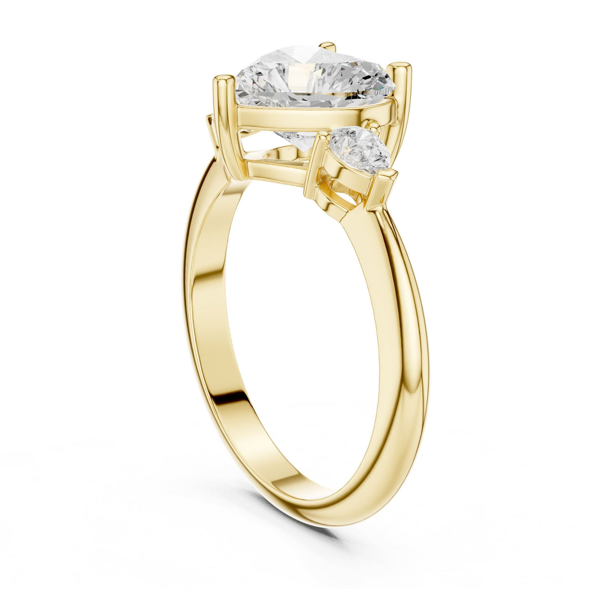 Heart Three Stone Lab Grown Diamond Engagement Ring
