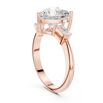 Heart Three Stone Lab Grown Diamond Engagement Ring