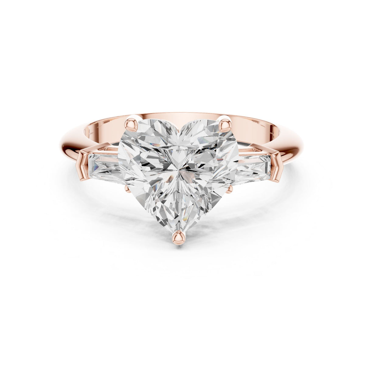Heart Three Stone Lab Grown Diamond Engagement Ring