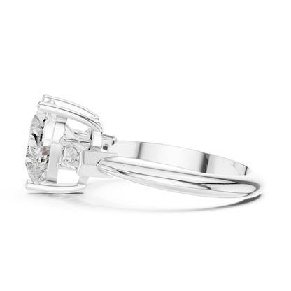 Heart Three Stone Lab Grown Diamond Engagement Ring