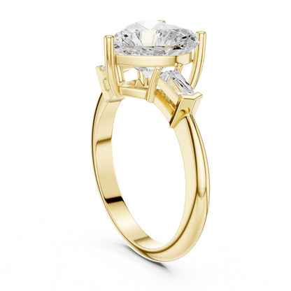 Heart Three Stone Lab Grown Diamond Engagement Ring