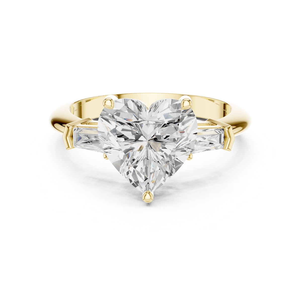 Heart Three Stone Lab Grown Diamond Engagement Ring