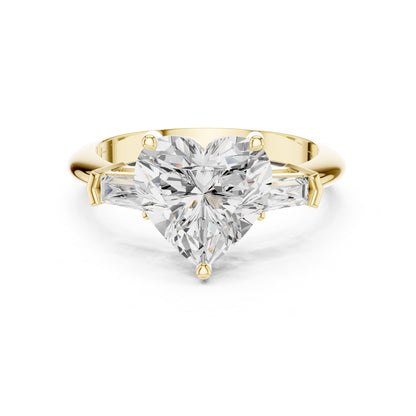 Heart Three Stone Lab Grown Diamond Engagement Ring