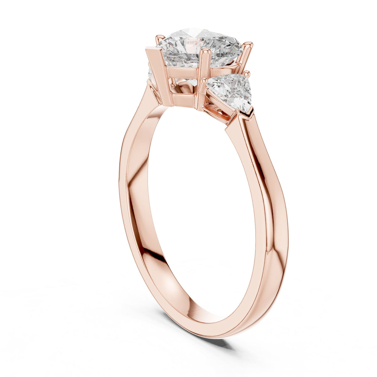 Heart Three Stone Lab Grown Diamond Engagement Ring