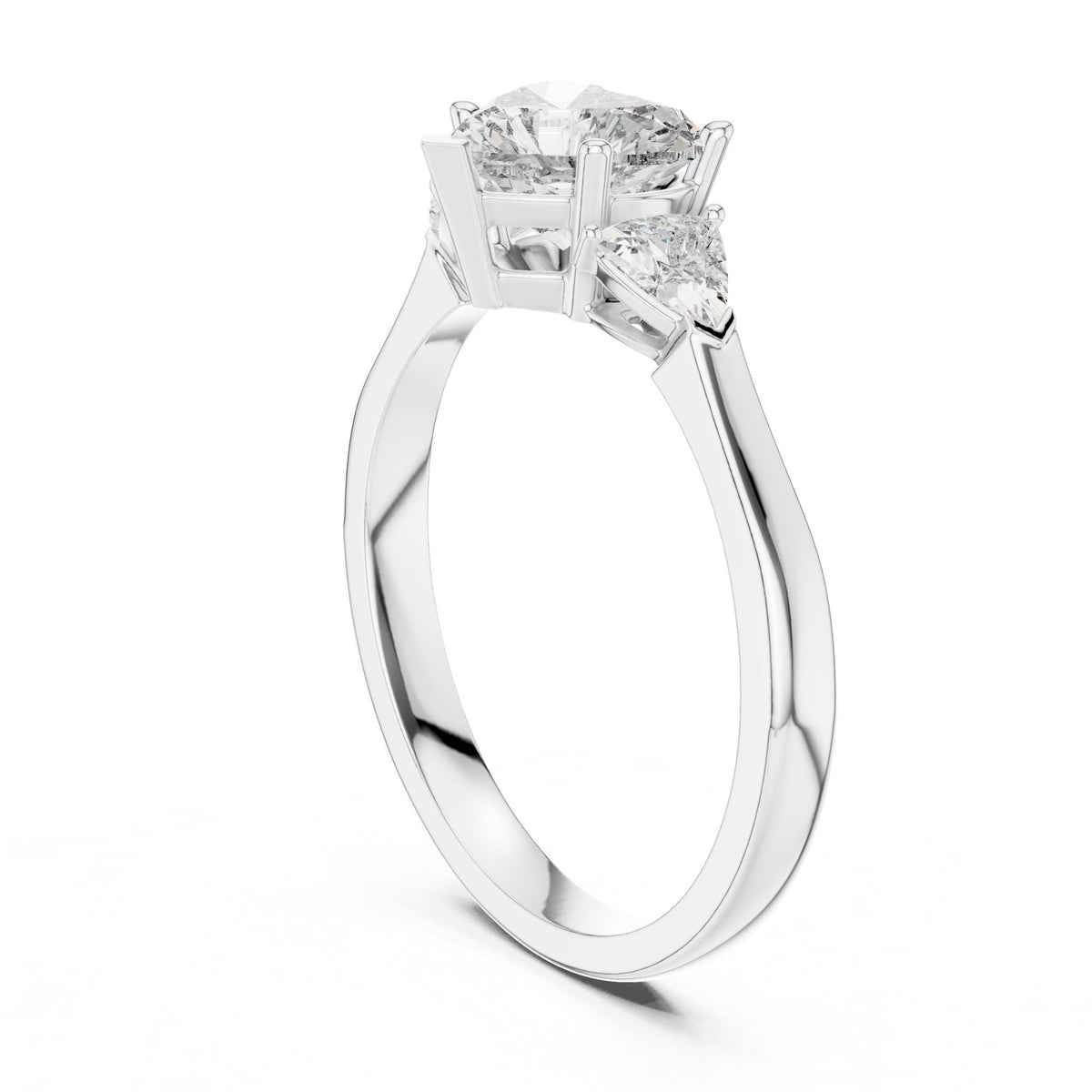 Heart Three Stone Lab Grown Diamond Engagement Ring