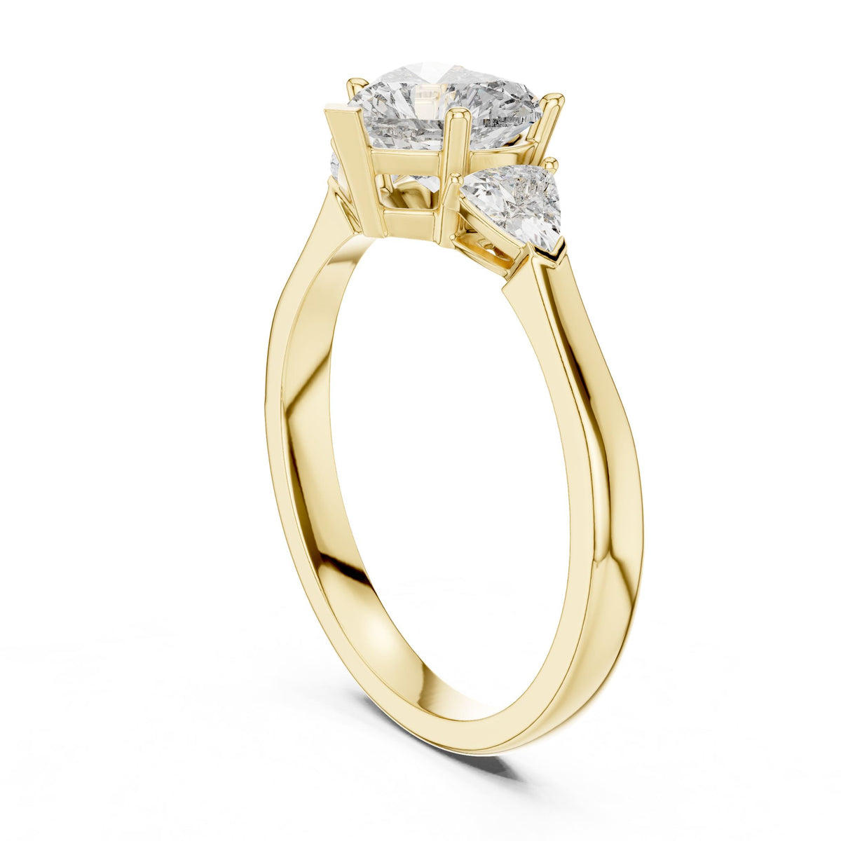 Heart Three Stone Lab Grown Diamond Engagement Ring