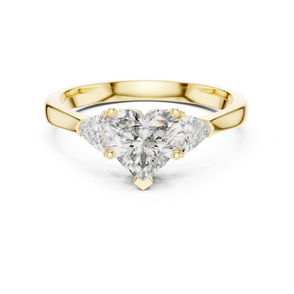 Heart Three Stone Lab Grown Diamond Engagement Ring