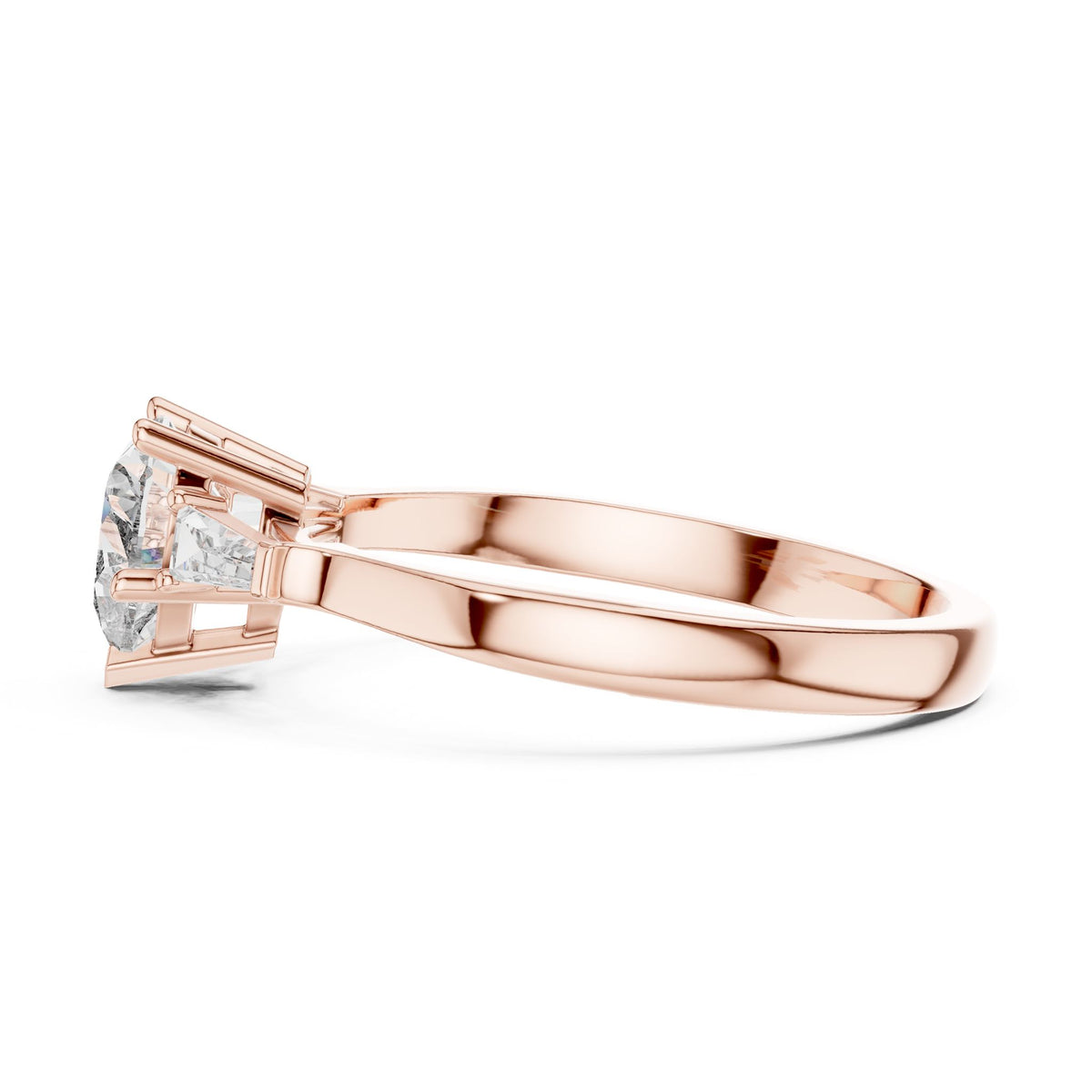 Heart Three Stone Lab Grown Diamond Engagement Ring