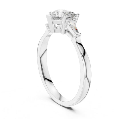 Heart Three Stone Lab Grown Diamond Engagement Ring
