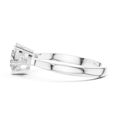 Heart Three Stone Lab Grown Diamond Engagement Ring