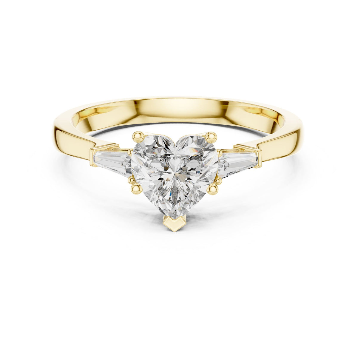 Heart Three Stone Lab Grown Diamond Engagement Ring