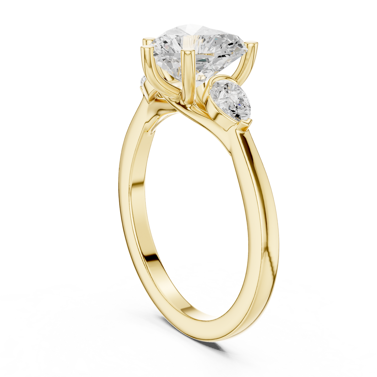 Heart Three Stone Lab Grown Diamond Engagement Ring