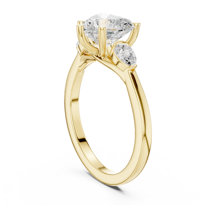 Heart Three Stone Lab Grown Diamond Engagement Ring