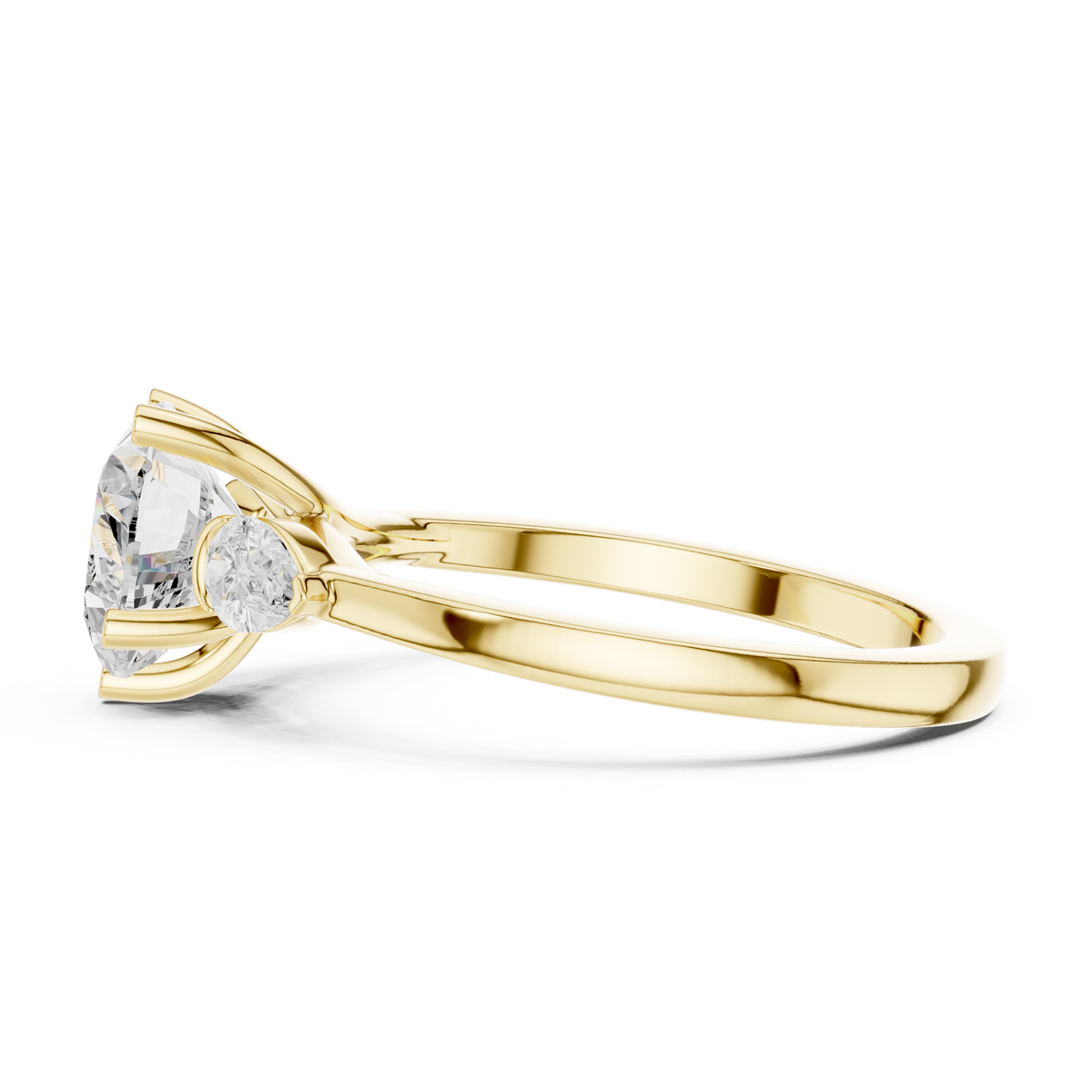 Heart Three Stone Lab Grown Diamond Engagement Ring