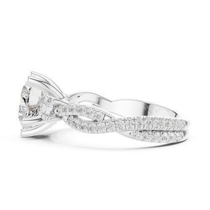 Heart Three Stone Lab Grown Diamond Engagement Ring