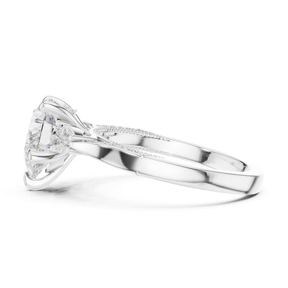 Heart Three Stone Lab Grown Diamond Engagement Ring