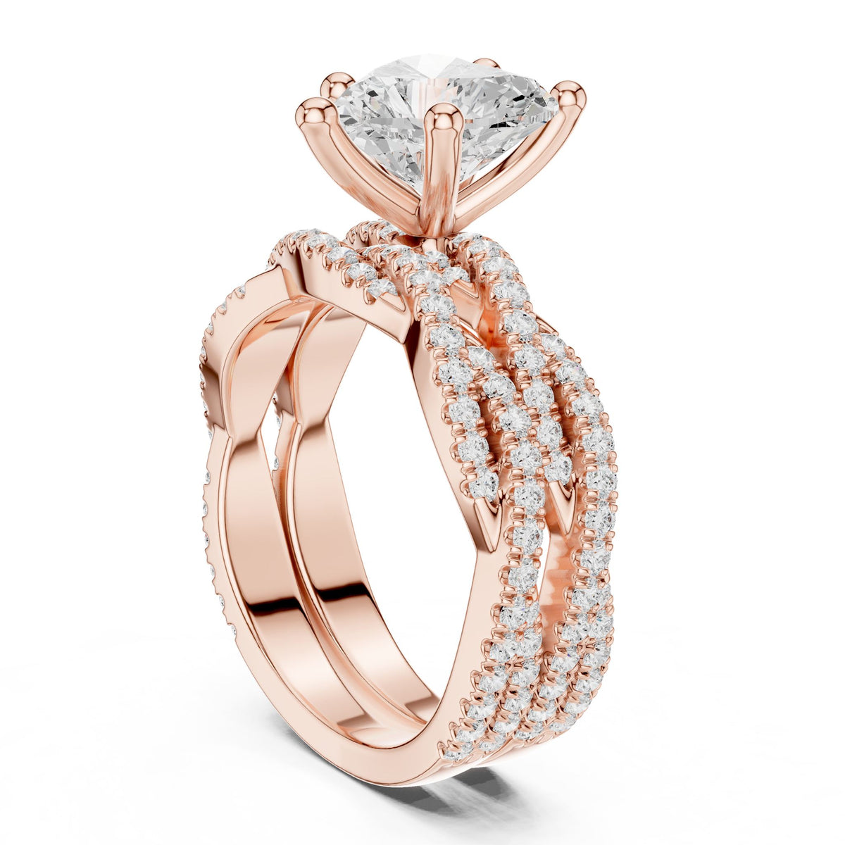 Heart Twist Lab Grown Diamond Engagement Ring