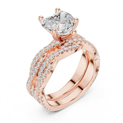 Heart Twist Lab Grown Diamond Engagement Ring