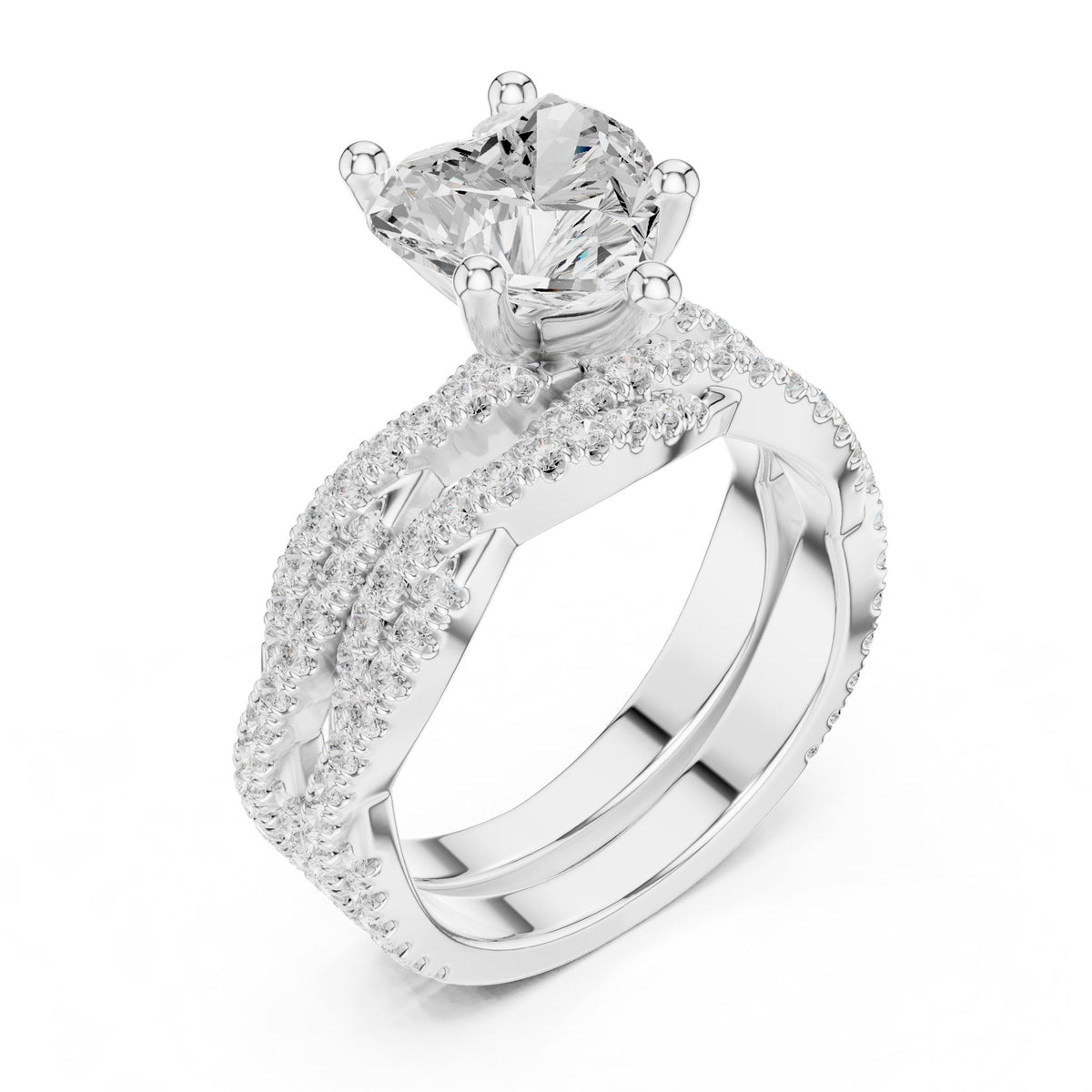 Heart Twist Lab Grown Diamond Engagement Ring