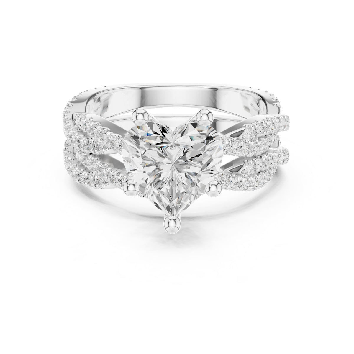 Heart Twist Lab Grown Diamond Engagement Ring