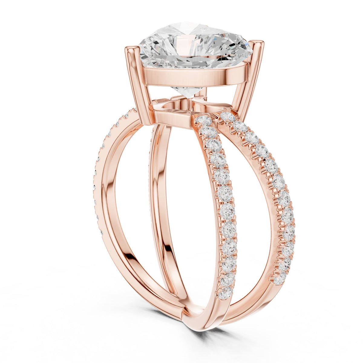 Heart Twist Lab Grown Diamond Engagement Ring